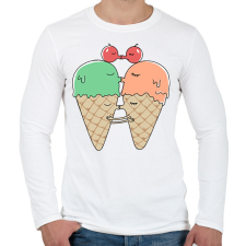 PRINTFASHION Édes csók - fagyi - Férfi hosszú ujjú póló - Fehér férfi póló