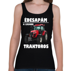 PRINTFASHION Édesapám a legjobb traktoros - Női atléta - Fekete