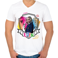 PRINTFASHION Edin firka - Férfi V-nyakú póló - Fehér férfi póló