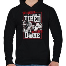 PRINTFASHION Edzés pihenés nélkül! - Férfi kapucnis pulóver - Fekete