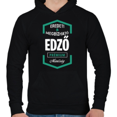 PRINTFASHION Edző prémium minőség - Férfi kapucnis pulóver - Fekete