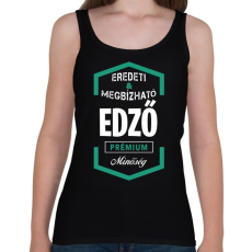 PRINTFASHION Edző prémium minőség - Női atléta - Fekete