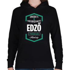 PRINTFASHION Edző prémium minőség - Női kapucnis pulóver - Fekete