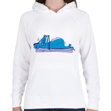 PRINTFASHION Egér edzés - Női kapucnis pulóver - Fehér női pulóver, kardigán