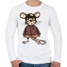PRINTFASHION Egér - Férfi hosszú ujjú póló - Fehér férfi póló