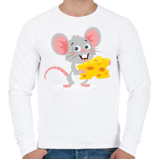 PRINTFASHION Egér - Férfi pulóver - Fehér