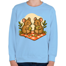 PRINTFASHION Egér piknik - Gyerek pulóver - Világoskék