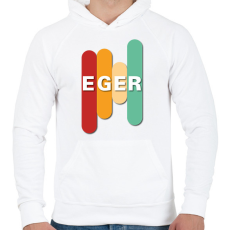 PRINTFASHION Eger - Színes - Férfi kapucnis pulóver - Fehér