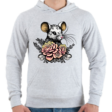PRINTFASHION Egér tetoválás - Férfi kapucnis pulóver - Sport szürke férfi pulóver, kardigán