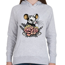 PRINTFASHION Egér tetoválás - Női kapucnis pulóver - Sport szürke női pulóver, kardigán