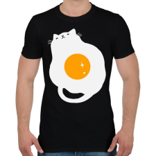PRINTFASHION Egg Cat - Férfi póló - Fekete férfi póló