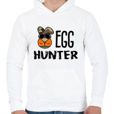 PRINTFASHION Egg hunter - Férfi kapucnis pulóver - Fehér férfi pulóver, kardigán