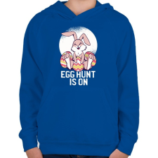 PRINTFASHION Egghunter - Gyerek kapucnis pulóver - Királykék gyerek pulóver, kardigán