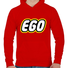 PRINTFASHION Ego - Férfi kapucnis pulóver - Piros férfi pulóver, kardigán