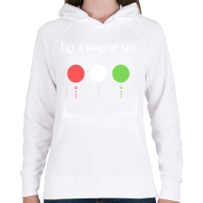 PRINTFASHION Egy a magyar sziv - Női kapucnis pulóver - Fehér női pulóver, kardigán