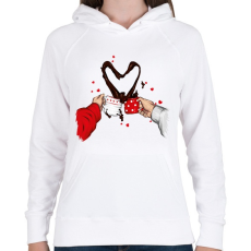 PRINTFASHION Egy bögre szerelem - Női kapucnis pulóver - Fehér