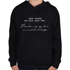 PRINTFASHION Egy bölcs orvos írta - Gyerek kapucnis pulóver - Fekete
