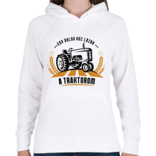 PRINTFASHION Egy dolog hoz lázba - Női kapucnis pulóver - Fehér női pulóver, kardigán