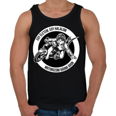 PRINTFASHION Egy életem, egy halálom, motorozom bármi áron - Férfi atléta - Fekete