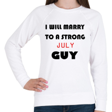 PRINTFASHION Egy erős júliusi pasihoz fogok hozzá menni - Női pulóver - Fehér női pulóver, kardigán