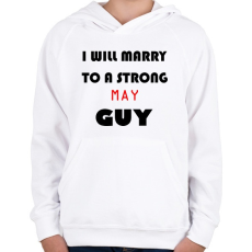 PRINTFASHION Egy erős májusi pasihoz fogok hozzá menni - Gyerek kapucnis pulóver - Fehér