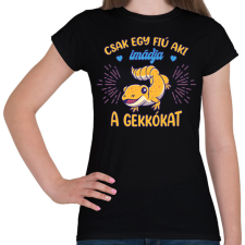 PRINTFASHION Egy fiú - Gekkó - Női póló - Fekete női póló