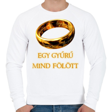 PRINTFASHION egy gyűrű mind fölött - Férfi pulóver - Fehér férfi pulóver, kardigán