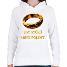 PRINTFASHION egy gyűrű mind fölött - Női kapucnis pulóver - Fehér női pulóver, kardigán