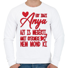 PRINTFASHION Egy igazi anya - Férfi pulóver - Fehér férfi pulóver, kardigán