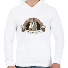 PRINTFASHION Egy igazi lovas - Férfi kapucnis pulóver - Fehér