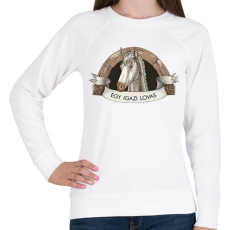 PRINTFASHION Egy igazi lovas - Női pulóver - Fehér