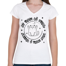 PRINTFASHION Egy igazi nő olyan - Női V-nyakú póló - Fehér