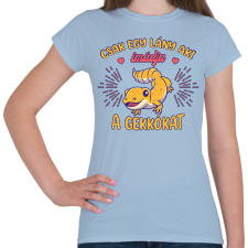 PRINTFASHION Egy lány - Gekkó - Női póló - Világoskék női póló