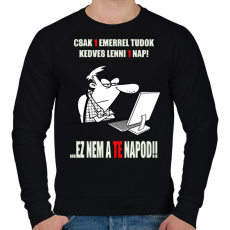 PRINTFASHION EGY NAP EGY EMBER - Férfi pulóver - Fekete