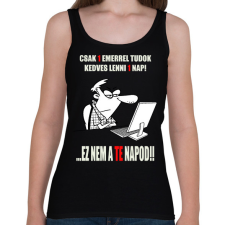 PRINTFASHION EGY NAP EGY EMBER - Női atléta - Fekete női trikó