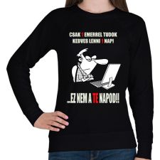 PRINTFASHION EGY NAP EGY EMBER - Női pulóver - Fekete női pulóver, kardigán