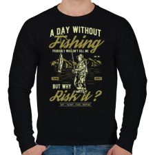 PRINTFASHION Egy nap horgászat nélkül... - Férfi pulóver - Fekete férfi pulóver, kardigán