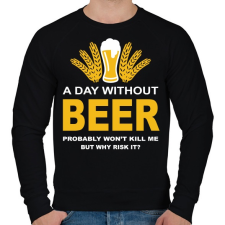 PRINTFASHION Egy nap sör nélkül... - Férfi pulóver - Fekete férfi pulóver, kardigán