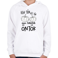 PRINTFASHION Egy tök két tök - Gyerek kapucnis pulóver - Fehér