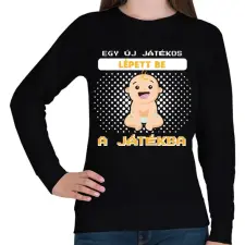 PRINTFASHION Egy új játékos - Női pulóver - Fekete női pulóver, kardigán