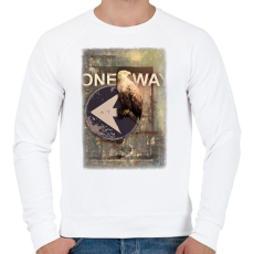 PRINTFASHION Egy út - Férfi pulóver - Fehér