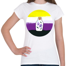 PRINTFASHION Egy üvegnyi virág - Női póló - Fehér