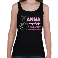 PRINTFASHION Egyedi név lánybúcsúja - fehér - Női atléta - Fekete női trikó