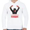 PRINTFASHION Egyedi szurkolói minta #12 - Férfi kapucnis pulóver - Fehér