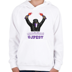 PRINTFASHION Egyedi szurkolói minta #3 - Gyerek kapucnis pulóver - Fehér