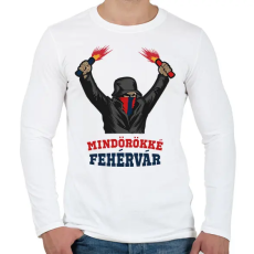 PRINTFASHION Egyedi szurkolói minta #6 - Férfi hosszú ujjú póló - Fehér