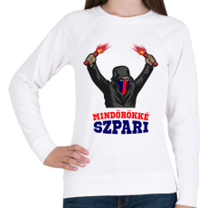 PRINTFASHION Egyedi szurkolói minta - Női pulóver - Fehér