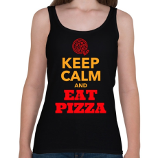 PRINTFASHION Egyél pizzát - Női atléta - Fekete