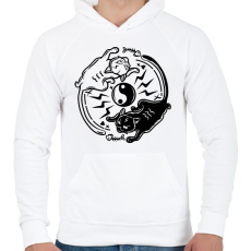 PRINTFASHION Egyensúly - Férfi kapucnis pulóver - Fehér
