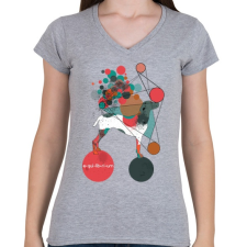 PRINTFASHION Egyensúlyban - Női V-nyakú póló - Sport szürke női póló